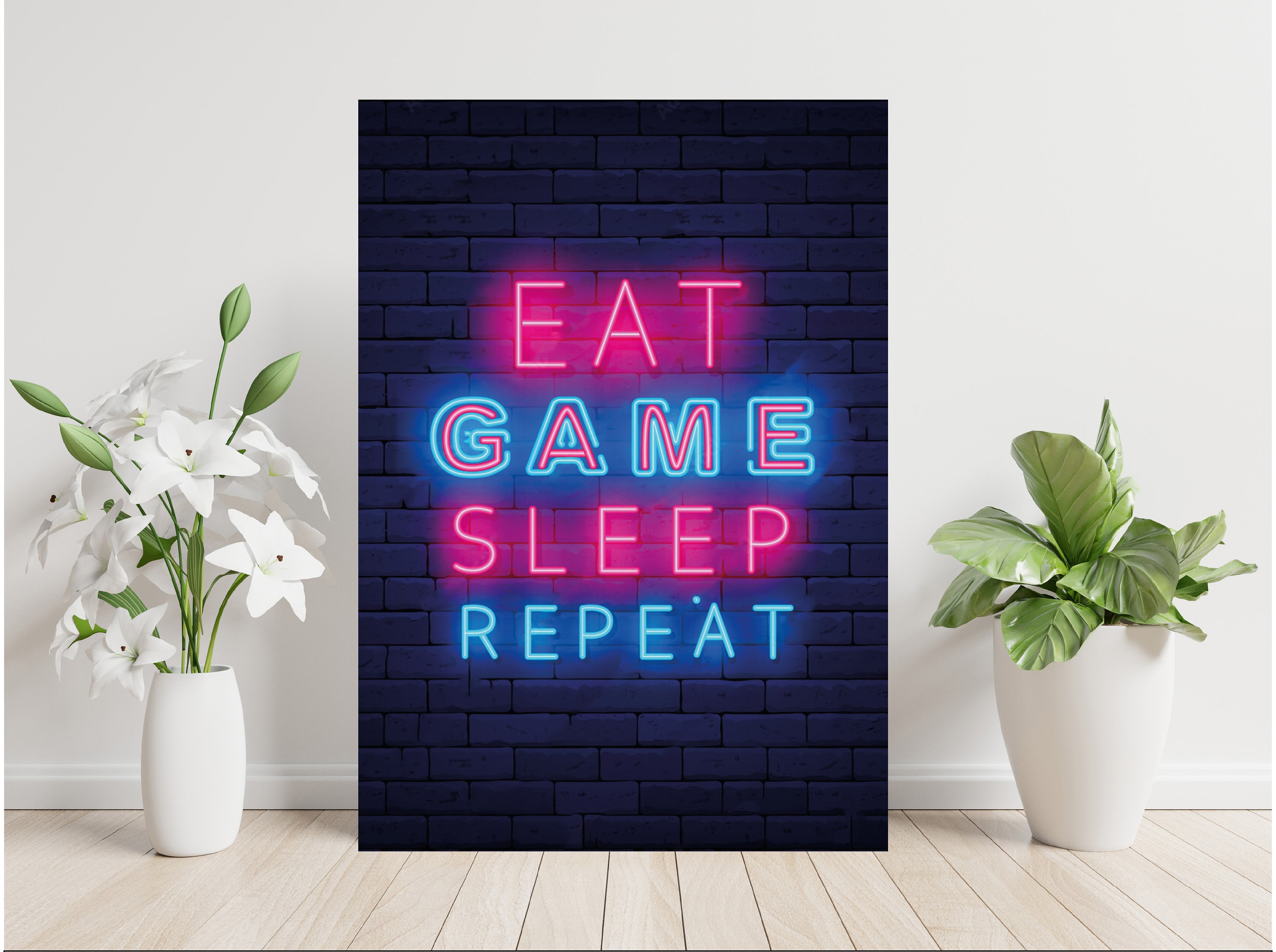 Eat Game Sleep Repeat Quote Sign Large LAMINATED Poster Art Print Gift A0 A1 A2 A3 A4