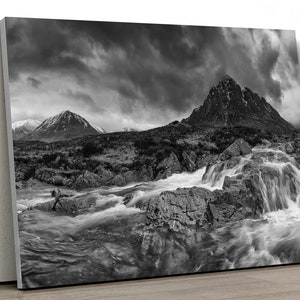 Scottish Highlands Hills Mountains Black and White Large CANVAS Art Print Gift A0 A1 A2 A3 A4
