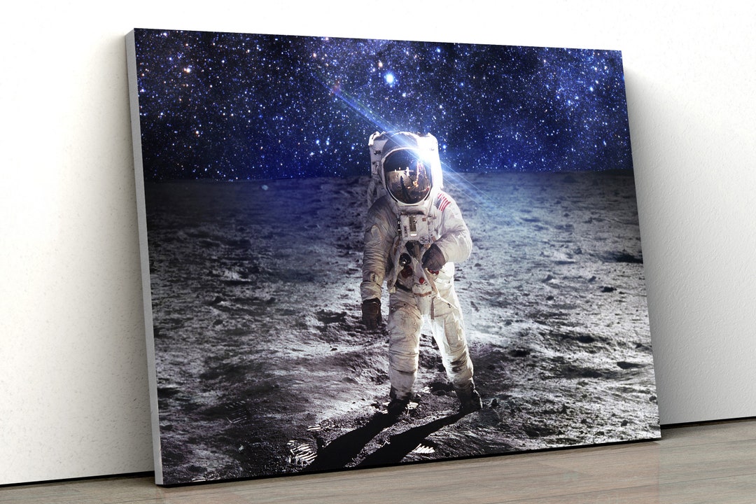 Astronaut Moon Space Stars Large CANVAS Art Print Gift A0 A1 A2 A3 A4 ...