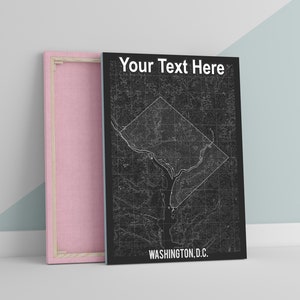 Stadtplan WASHINGTON DC Personalisiert Große Leinwand Kunst Druck Geschenk A0 A1 A2 A3 A4