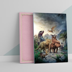 Dinosaurs Jurassic T Rex Large CANVAS Art Print Gift A0 A1 A2 A3 A4