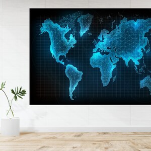 World Map Atlas Colorful Large Poster Art Print Gift - A1 LAMINATED PRINT