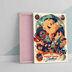 Popeye the Sailor Man Large CANVAS Art Print Gift A0 A1 A2 A3 A4