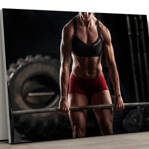 Gym Girl Motivational Muscle Sport Bodybuilding Large CANVAS Art Print Gift A0 A1 A2 A3 A4