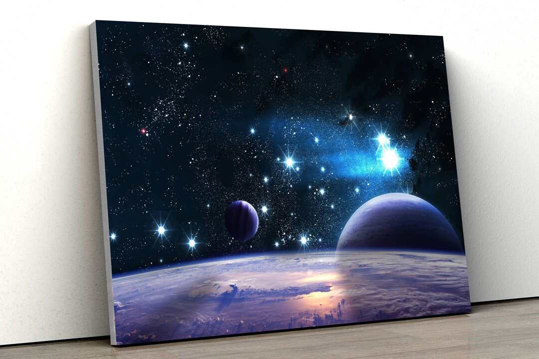 Space Stars Planets Moon Large CANVAS Art Print Gift A0 A1 A2 A3 A4 - Etsy
