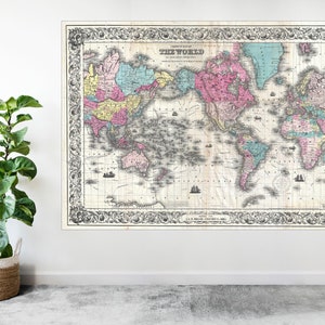 Vintage Old Style World Map Atlas Large Poster Art Print Gift A0 A1 A2 A3 A4 A5