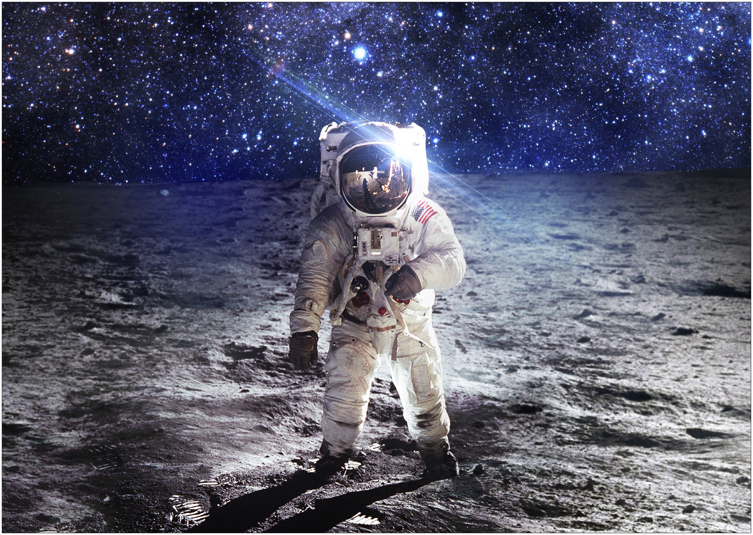 Astronaut Moon Space Stars Large CANVAS Art Print Gift A0 A1 A2 A3 A4 ...