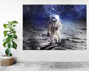 Astronaut Moon Space Stars Large Poster Art Print Gift A0 A1 A2 A3 A4 A5