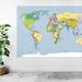 Simple World Map Atlas Large Poster Art Print Custom Gift A0 A1 A2 A3 ...
