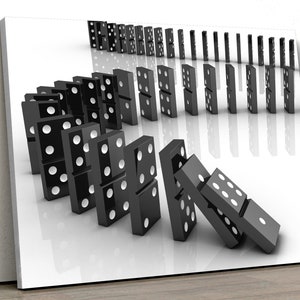 Dominoes Toppling Black and White Large Large CANVAS Art Print Gift A0 A1 A2 A3 A4