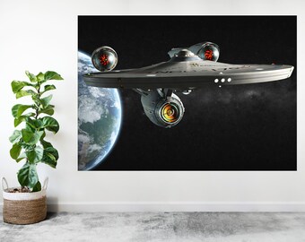 Star Ship Space Earth Planets Custom Large Poster Art Print Gift A0 A1 A2 A3 A4 A5