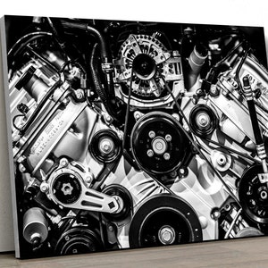 Car Motor Engine Block Mechanic Large CANVAS Art Print Gift A0 A1 A2 A3 A4