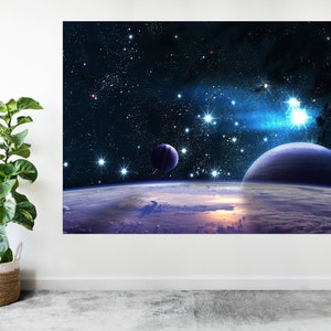 Space Stars Planets Moon Large Poster Art Print Gift A0 A1 A2 A3 A4 A5