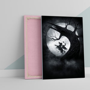 Headless Horseman Halloween Moon Large CANVAS Art Print Gift A0 A1 A2 A3 A4