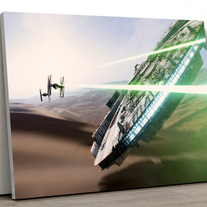 Millennium Falcon TIE fighter Star Space Ship Large CANVAS Art Custom Print Gift A0 A1 A2 A3 A4