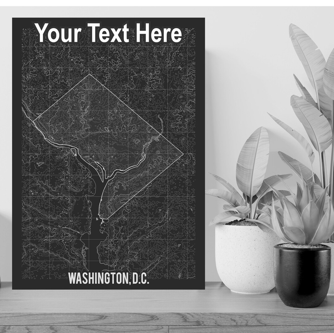 Custom City Map Washington DC Personalised Large Poster Art Print Gift ...
