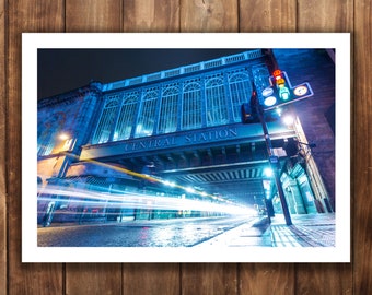 Glasgow Central At Night - Print