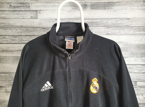 Adidas Real Madrid 2002 Fleece Jacket Retro Vintage L/XL