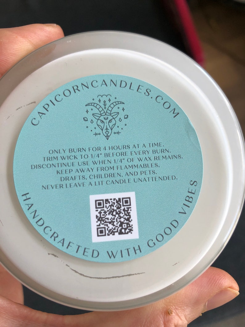 Custom Candle Warning Label Template With QR Code, Warning Label for