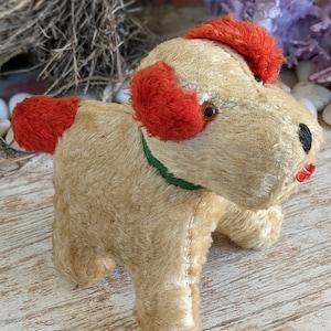 Circa 1950s Straw Stuffed Terrier Made In Japan