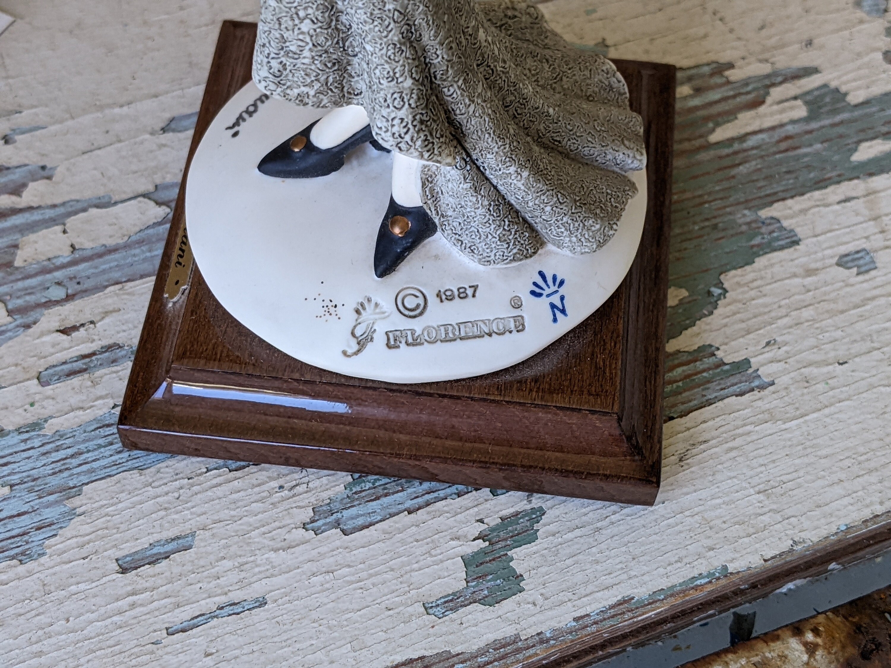 ジュゼッペ・アルマーニ 『傘を持つ女性』 1987年 イタリア ヴィンテージ 1987 Giuseppe Armani Lady Flowers Florence Italy No. 413C