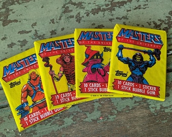 1984 Masters of the Universe Wax Packs: Vintage Topps Trading Cards Set