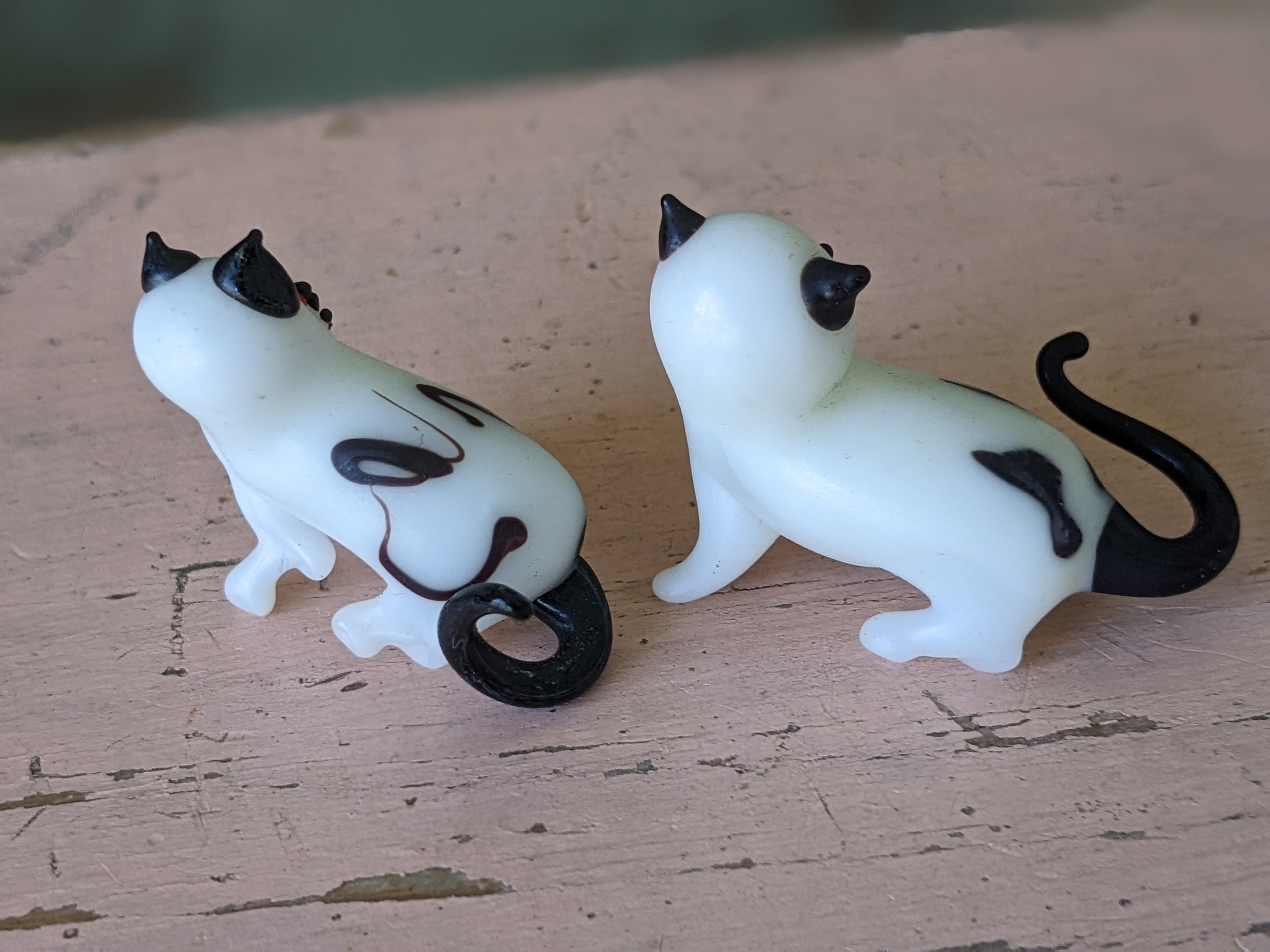 1980s Miniature Glass Cat Family: Vintage Marbled Beading Beads - Etsy