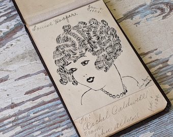 1925 Friendship Journal: Antique Autograph Book with Illustrations