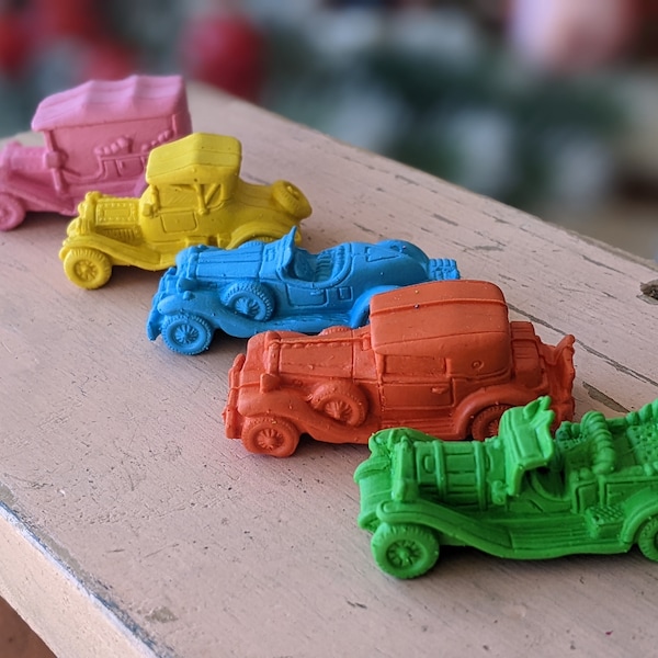 1980s Diener Classic Cars Erasers **Classic Set of 5