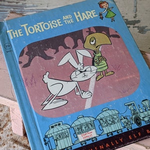 1962 The Tortoise and the Hare Rand McNally Elf Book Illustrated Storytoons