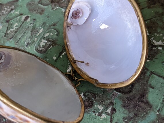 1960s **Rare Leopard Pattern Sea Shell Trinket Tr… - image 8