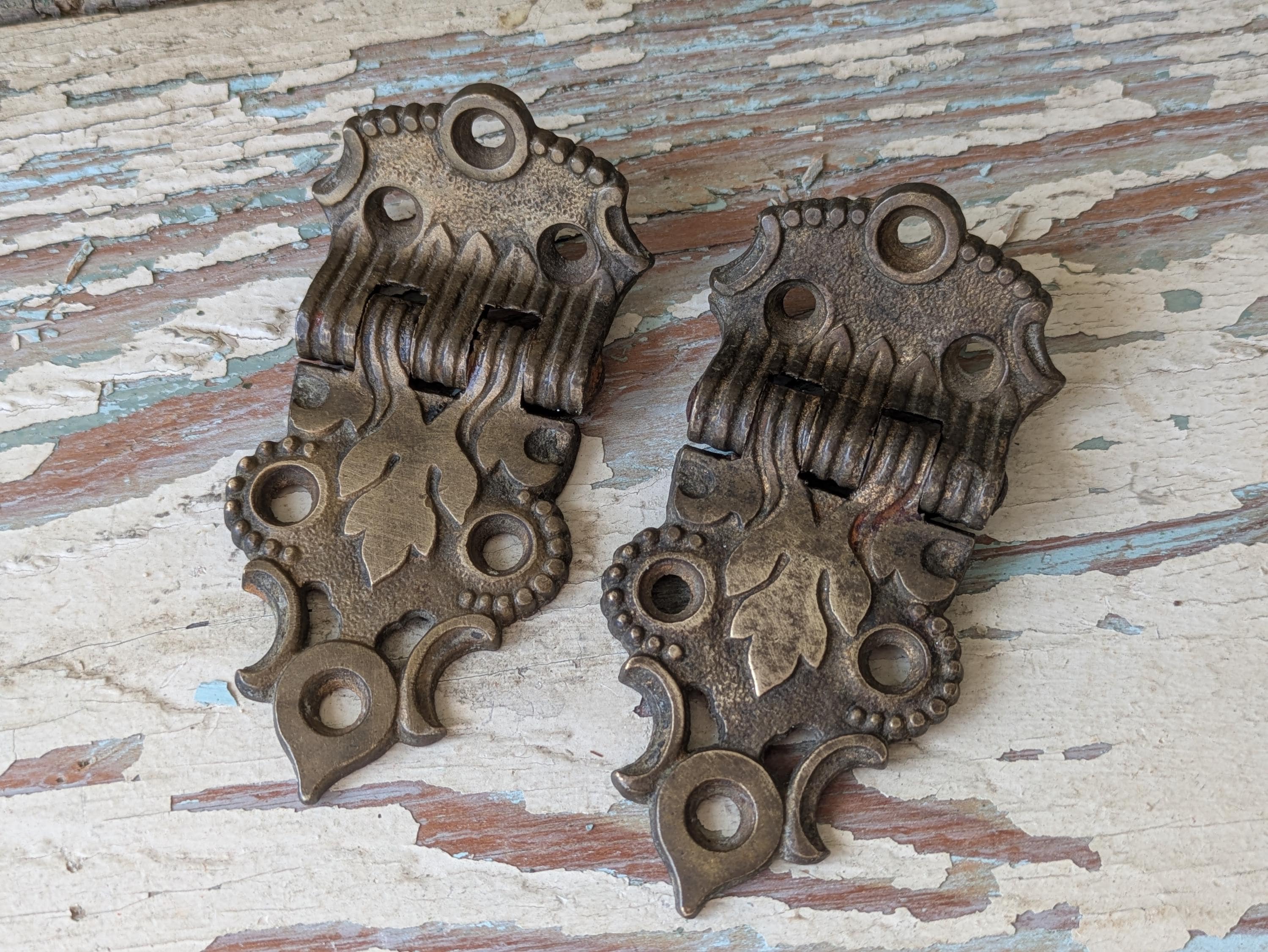 Antique Ice Box Hinges Victorian Style Set of 2 No. 2761 564