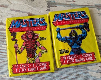 1984 Masters of the Universe Sealed Wax Packs: Vintage Trading Cards & Stickers