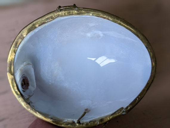 1960s **Rare Leopard Pattern Sea Shell Trinket Tr… - image 10