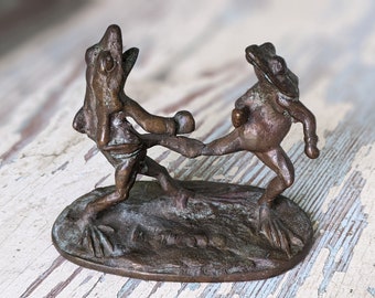 1960s Marcel Brisson Bronze Fighting Frogs Small Bronze Original !! Amazing Rare Vintage Gifts & Collectibles