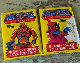 1984 Masters of the Universe Sealed Wax Packs: Vintage Trading Cards & Stickers