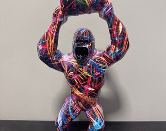 Graffiti Print Supernova Gorilla Ornament Home Decor | Gift | Cool