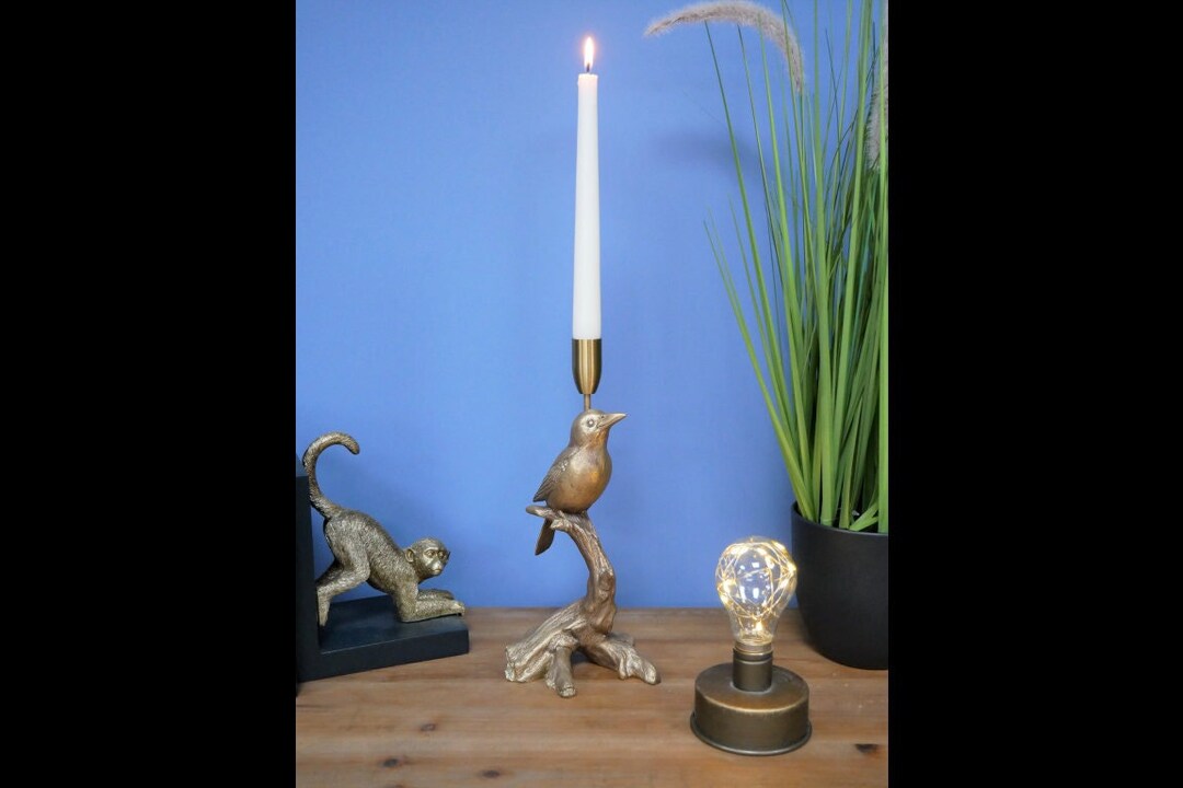 Gold Bird Candle Stick Holder Modern Home Decor Giftware Etsy UK