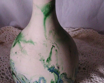 Nemadji Swirl Paint Pottery Vase 12 inch tall