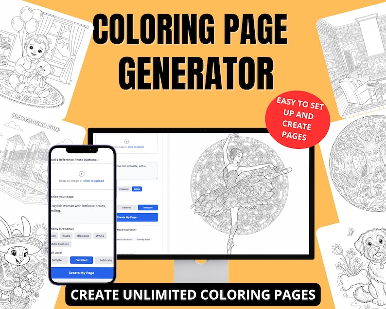 Coloring Page Maker | Printable Coloring Page Creator | Easy DIY ...