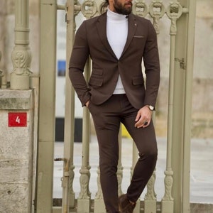 Red Casual Trouser College Wardrobe Ideas With Beige Suit Jackets And  Tuxedo Red Pants Suit Men  Dress shirt vision care mens apparel mens  clothing