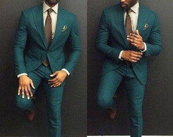Dark Green Suit - Etsy