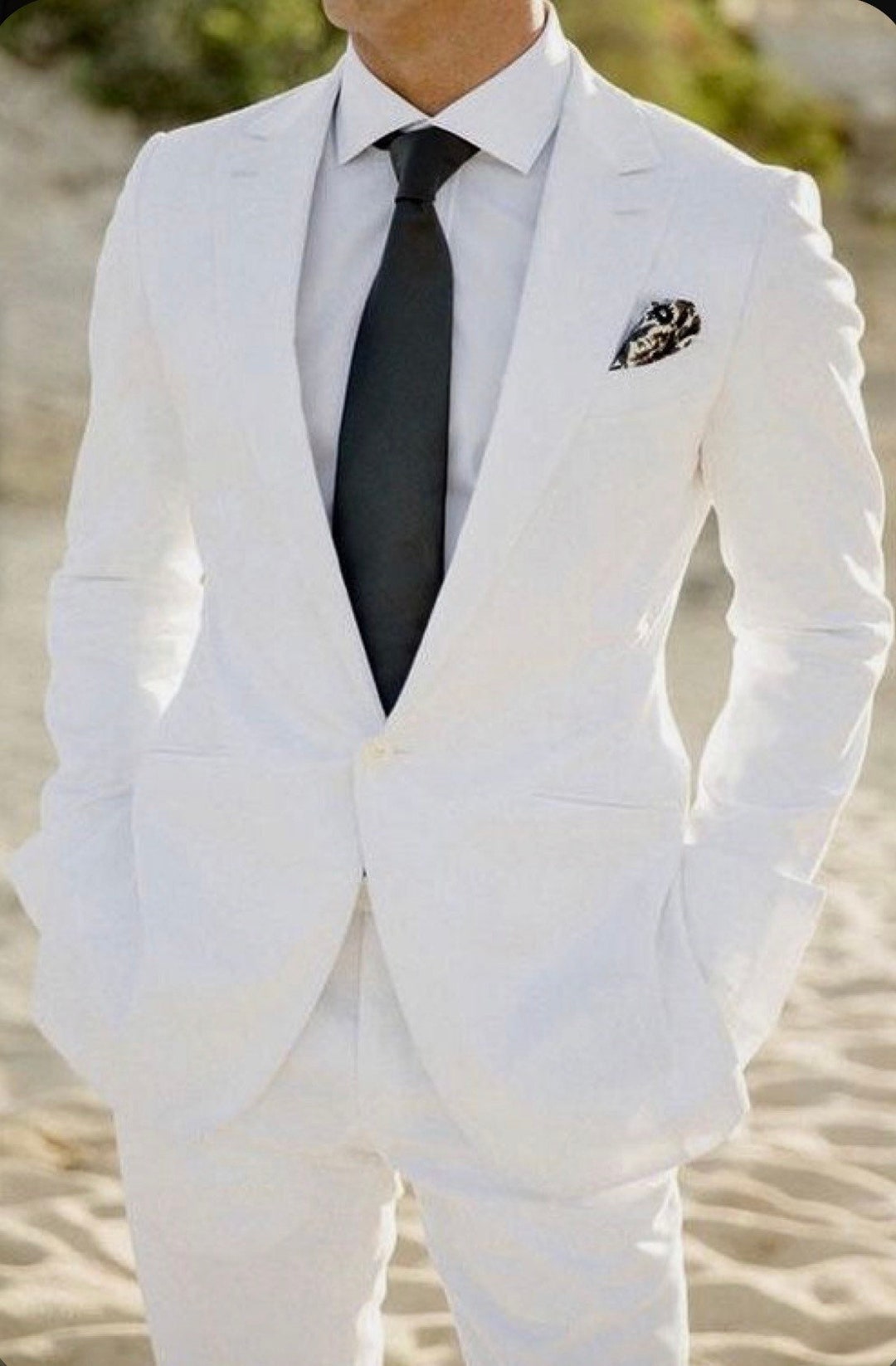White Suits for Men Wedding Men 2 Piece Slim Fit Suits One - Etsy