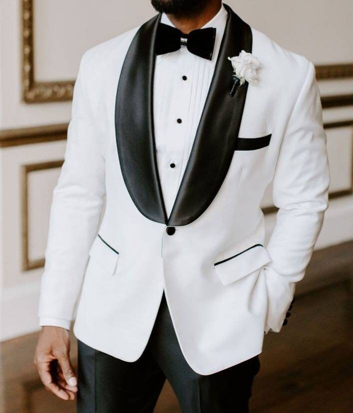 TUXEDO Suitsmen Suit White Tuxedo Suit 2 Piece Suit Stylish Etsy UK