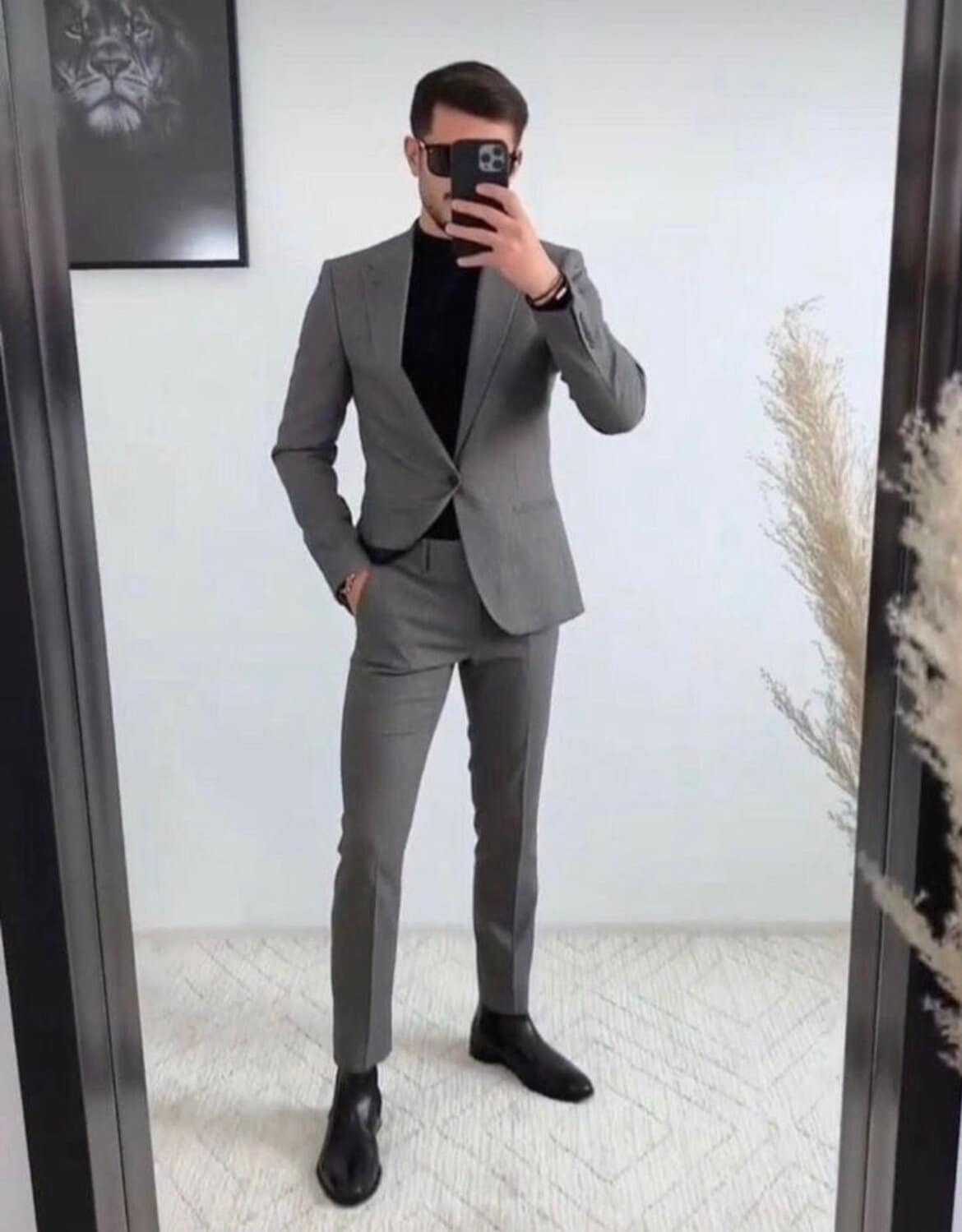SUITS FOR MEN Grey Suits Men Suit 2 Piece Slim Fit Suits - Etsy