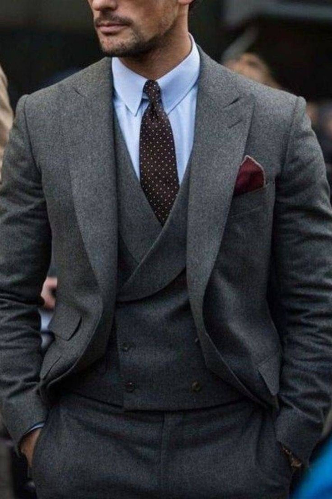 SUITS FOR MEN Charcoal Grey 3 Piece Suitsslim Fit Suits - Etsy