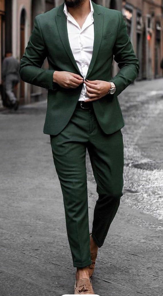 GREEN FORMAL SUIT Elegant Fashion Suit-green 2 Piece wedding - Etsy
