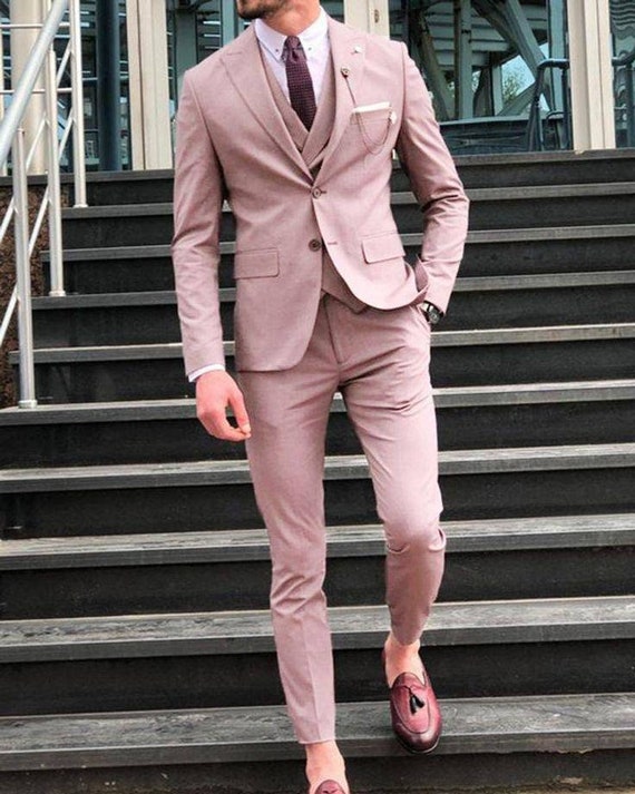 Suits Men Dusty Rose Men Suits 3 Slim fit Etsy 日本