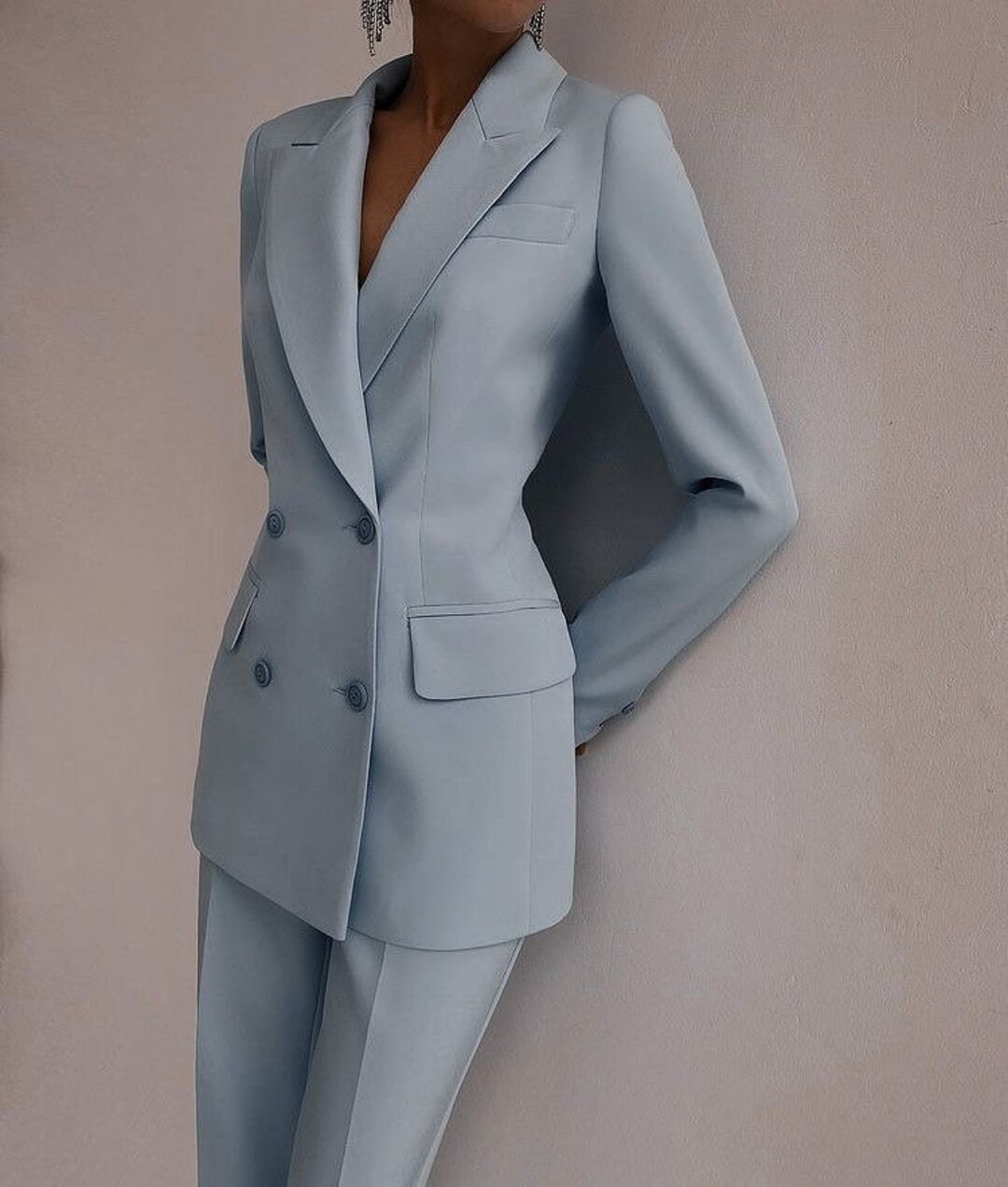 Women Pant Suit Women Sky Blue Suit Set Sky Blue Girl - Etsy Canada