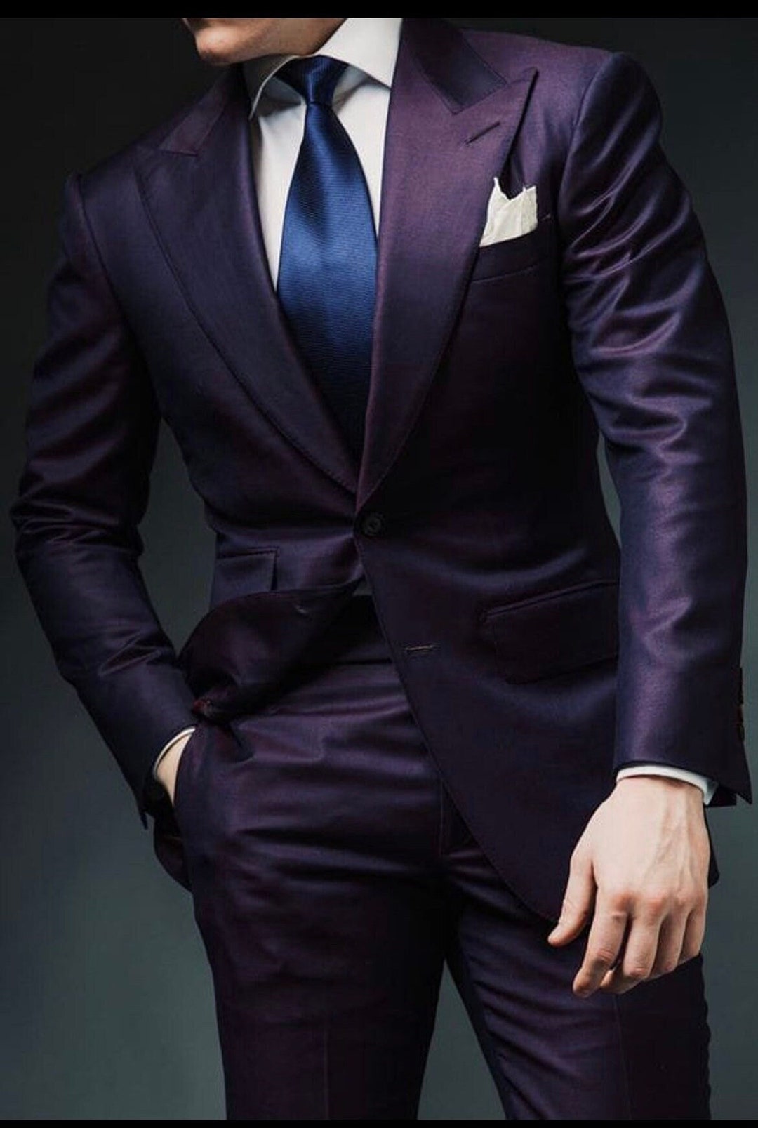 Men Dark Purple Wedding Suits. Party Wear Suit for Men . 2 Etsy